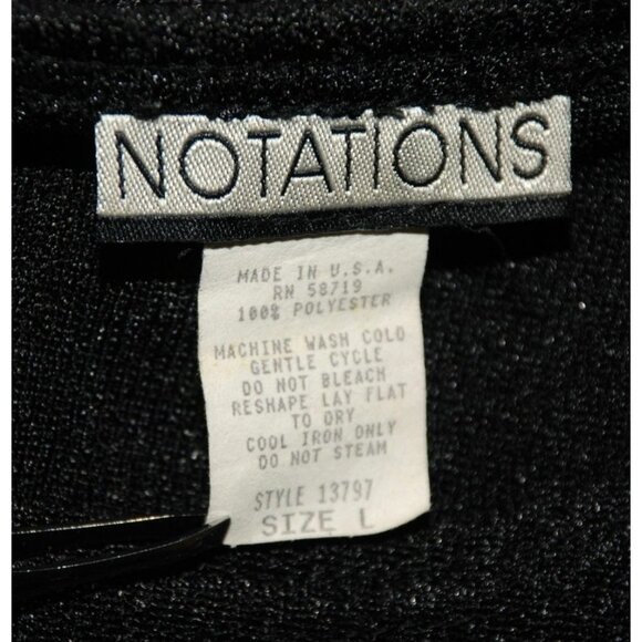 Notations Ladies Black Layered Cardigan Sweater Size L Short Sleeve Faux Cami - Picture 11 of 12